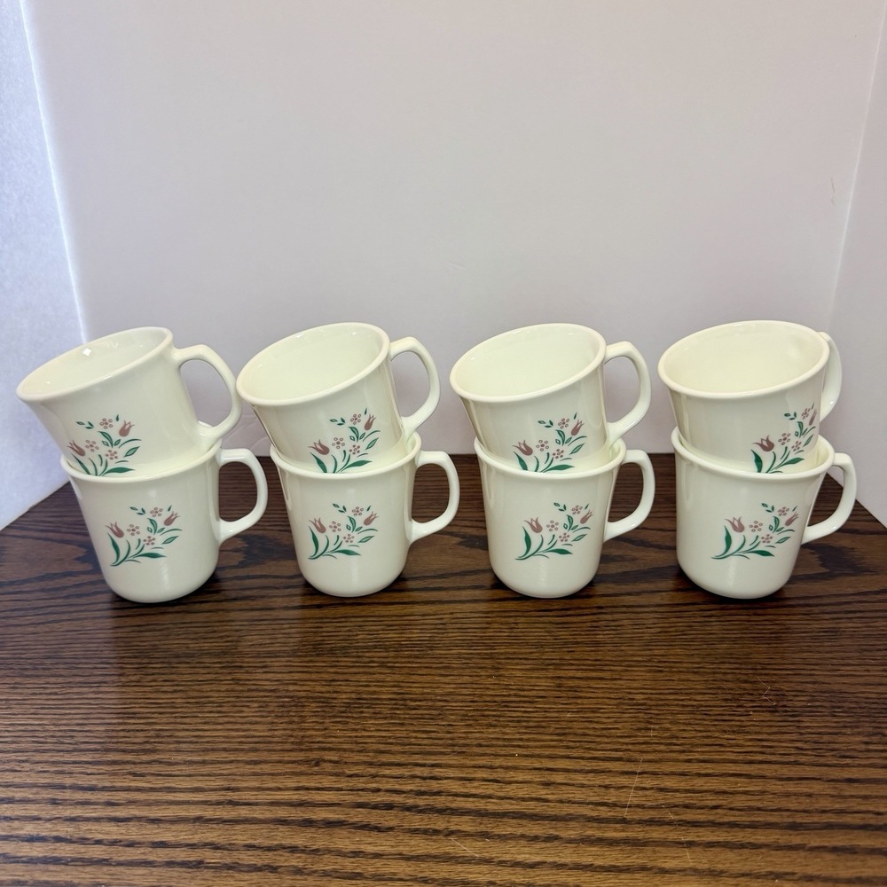 Vintage Corning Corelle Rose‎ Marie Coffee/Tea cups Set Of 8